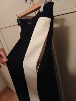 Pantalones Mango Raya Lateral Blanca