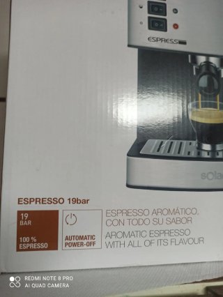 Cafetera Sola Espresso 15 Bar