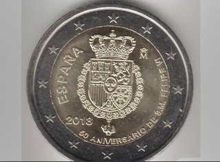 Moneda 2€ España 2018 Felipe VI Aniversario SC