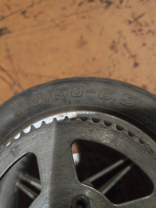 Rueda trasera minimoto con disco