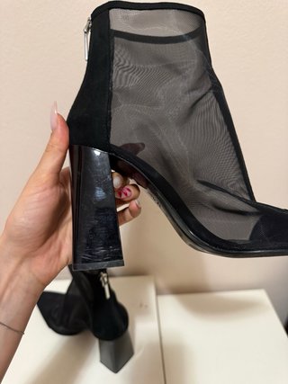 Stivaletti Zara tacco nero mesh