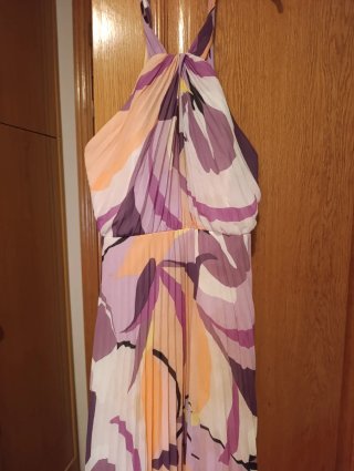 Vestido largo estampado halter