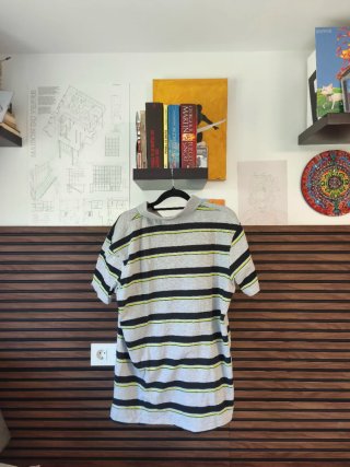Polo Quiksilver Rayas Gris y Verde
