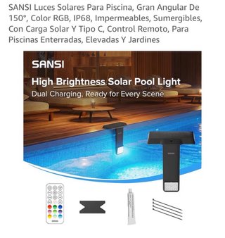 Luces Solares LED RGB para Piscina SANSI
