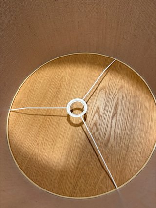 Pantalla lámpara pie tela yute beige