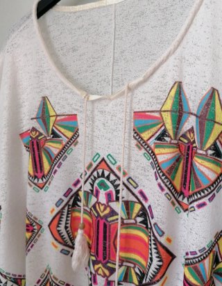 Poncho Verano Fino Estampado Multicolor Talla Únic