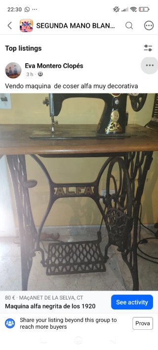 Máquina de coser Alfa antigua