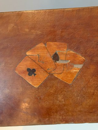 Contenitore in legno per carte da gioco vintage