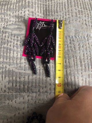 Pendientes y Pulsera El-Desván Morado Negro