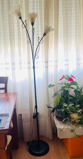 2 Lámparas de techo 5 brazos y 1 lampara de pie