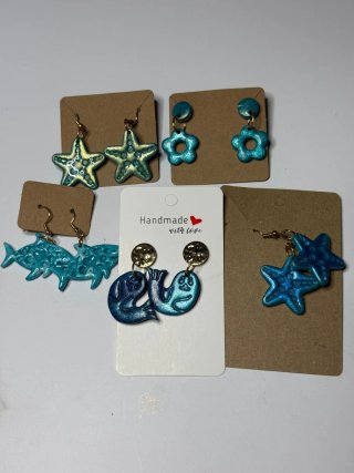 Pendientes arcilla polimérica y acero inox