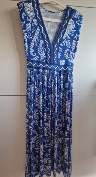 Vestido Sfera azul y blanco estampado