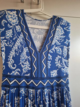 Vestido Sfera azul y blanco estampado