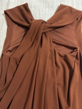 Vestido Mango marrón drapeado