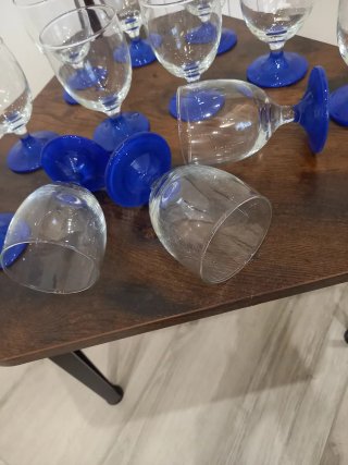 Set 12 Bicchieri bevanda Vintage Fondo Blu cobalto