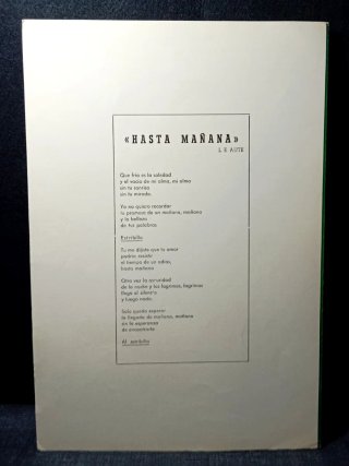 Partitura Hasta Mañana Massiel Aute 1967 RCA