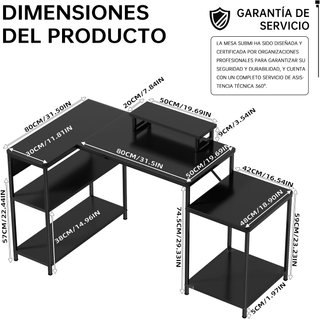 SIN ABRIR Mesa Escritorio Esquinero en L
