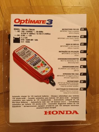 Cargador Batería OptiMATE 3 Honda 12V 0.8A