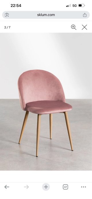 Silla Sklum Rosa Terciopelo Madera