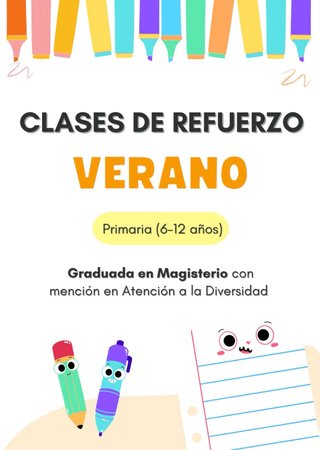 Clases de refuerzo en verano