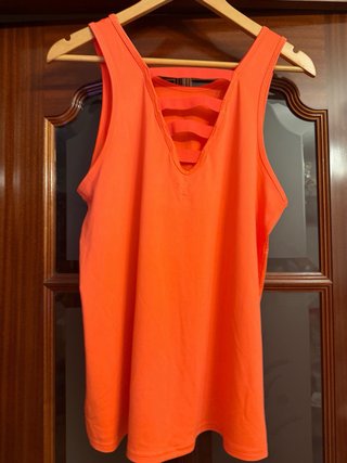 Camiseta sin mangas deportiva Gisela naranja L