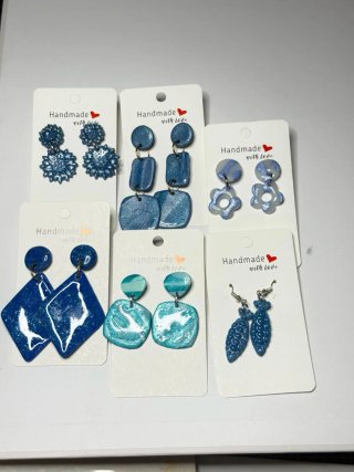 Pendientes arcilla polimérica y acero inoxidable