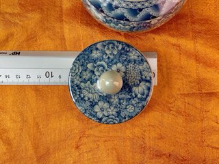 Azucarero de porcelana gris