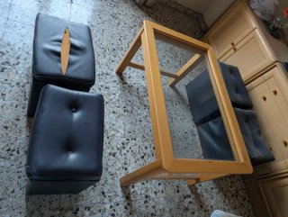 Mesa de centro madera y cristal
