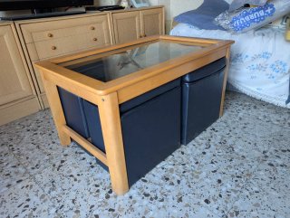 Mesa de centro madera y cristal