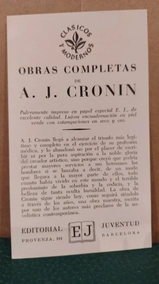 OBRAS COMPLETAS. A.J.CRONIN