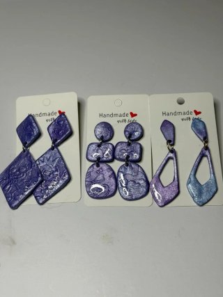 Pendientes arcilla polimérica y acero inoxidable