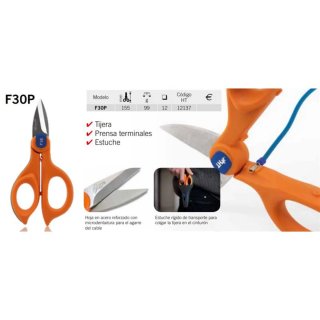 Tijera profesional HT F30P con crimpadora