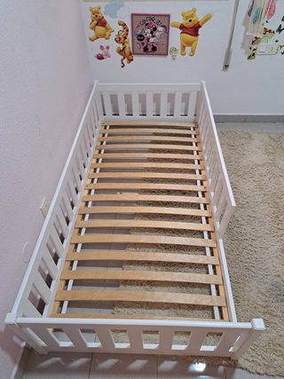 Cama Montessori Blanca con Barreras