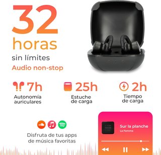 - KSIX auriculares inalámbricos deporte batería
