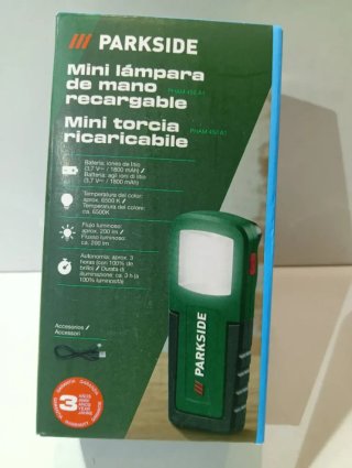 Linterna LED Recargable Batería Litio PARKSIDE