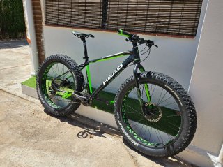 Bicicleta Fatbike HEAD Negra y Verde