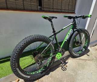 Bicicleta Fatbike HEAD Negra y Verde