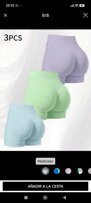 3 Piezas Pantalones Cortos Deportivos Tummy Contro