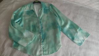 Blusa Zara Talla M Tie-Dye Verde/Turquesa