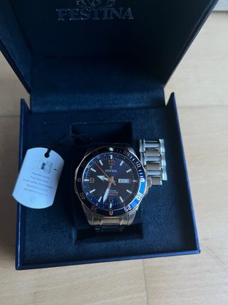 Reloj Festina Automático Azul y Plateado