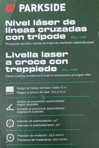 Nivel láser Parkside con trípode