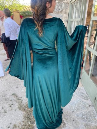Vestido Medieval Cortesana Terciopelo Verde