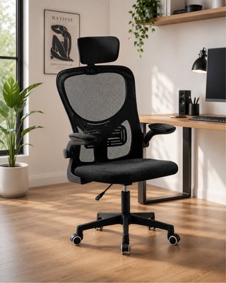 Silla ergonómica de oficina negra