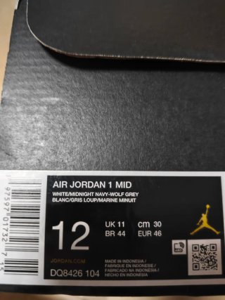Nike Jordan 1 Mid Grigio Bianco Blu Taglia 46
