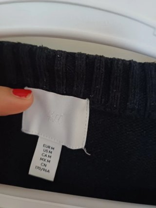 H&M Cárdigan Negro Manga Corta Mujer