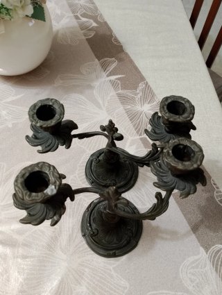 Candelabri Barocco Metallo Nero/Oro