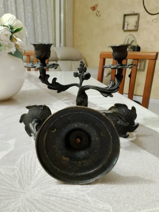 Candelabri Barocco Metallo Nero/Oro