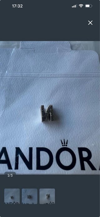 Charm Pandora Letra M Plata