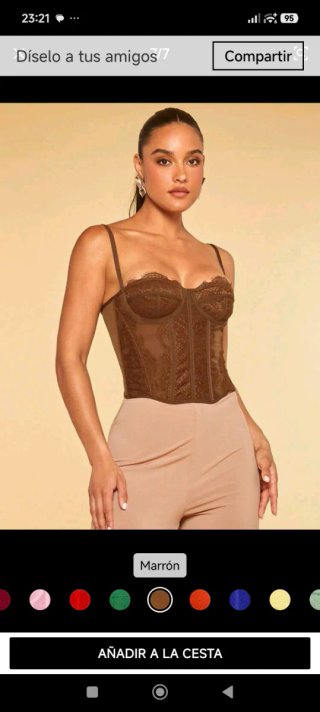 Top bustier de tirantes unicolor
