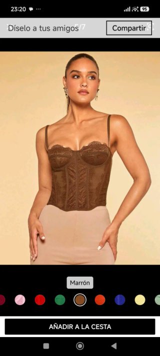 Top bustier de tirantes unicolor